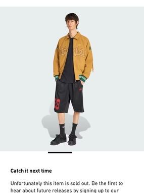 Sold out viral adidas Mustard Yellow Leather Jacket with Green Trim
